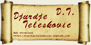 Đurđe Telesković vizit kartica
